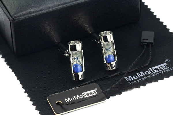Luxury - Blue Hourglass - Cuff links