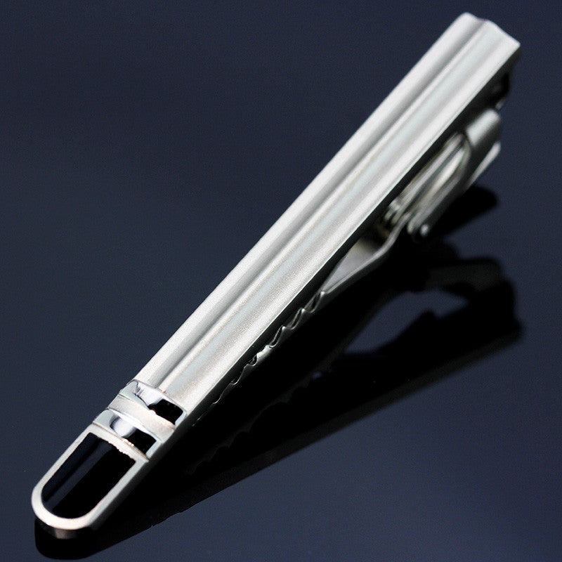 Luxury - Silver Frosted Enamel - Tie Clips