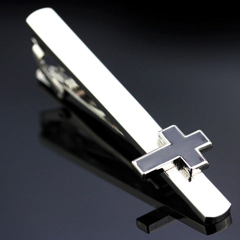 Luxury - Silver Cross - Tie Clips