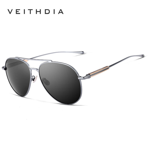 Veithdia - Balck Rimmed Round - Sunglasses