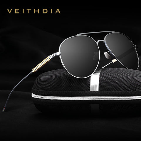 Veithdia - Balck Rimmed Round - Sunglasses
